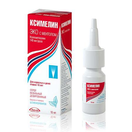 Фото Ксимелин Эко, спрей назальный (ментол) 140 мкг/доза, 10 мл