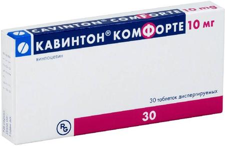 Фото Кавинтон Комфорте, таблетки растворимые 10 мг, 30 шт.