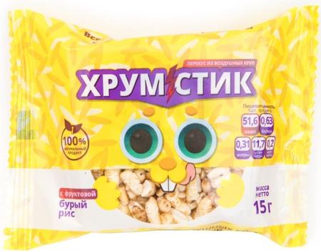 Фото Хрумстик, батончик на фруктозе рисовый, 15 г
