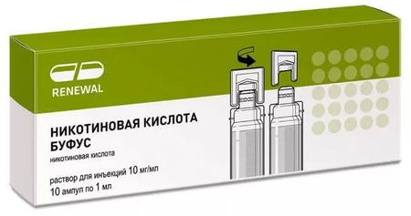 Фото Никотиновая кислота буфус, раствор для инъекций 10 мг/мл, 1 мл, 10 шт. Фото Никотиновая кислота буфус, раствор для инъекций 10 мг/мл, 1 мл, 10 шт.