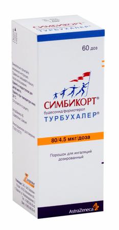Фото Симбикорт Турбухалер, порошок 80 мкг+4.5мкг/доза, 60 доз