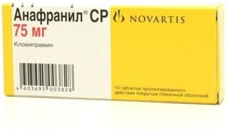 Фото Анафранил СР, таблетки пролонг. покрыт. плен. об. 75 мг, 10 шт.