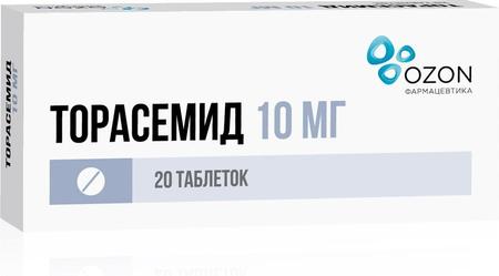Фото Торасемид, таблетки 10 мг, 20 шт.
