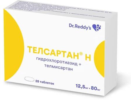 Фото Телсартан Н, таблетки 12.5 мг+80 мг, 28 шт.