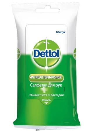 Фото Деттол, салфетки влажные антибактериальные AWW, 10 шт.