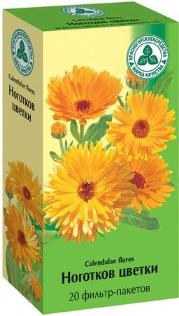 Фото Ноготков цветки, пакетики 1,5 г, 20 шт. (Красногорсклексредства)