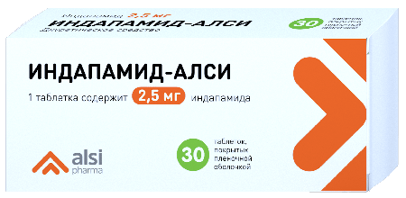 Фото Индапамид-АЛСИ, таблетки в пленочной оболочке 2.5 мг, 30 шт.