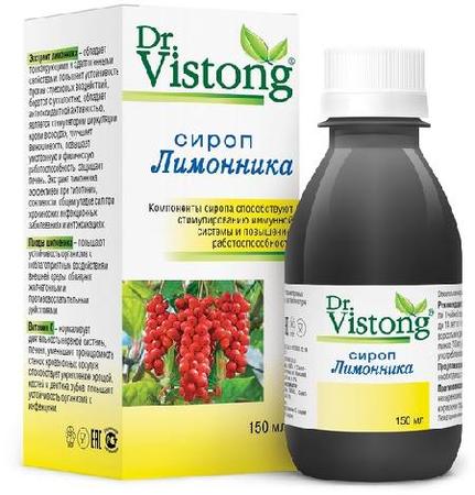 Фото Dr.Vistong, сироп лимонника, 150 мл