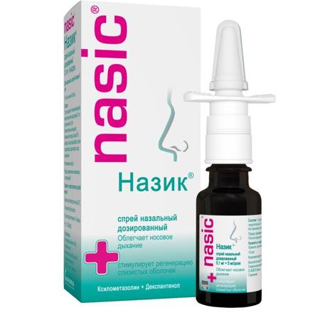 Фото Назик, спрей назальный 0.1 мг+5 мг/доза, 10 мл