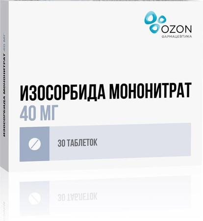 Фото Изосорбида мононитрат, таблетки пролонг. покрыт. плен. об. 40 мг, 30 шт.