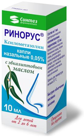 Фото Ринорус, капли назальные 0.1%, 10 мл