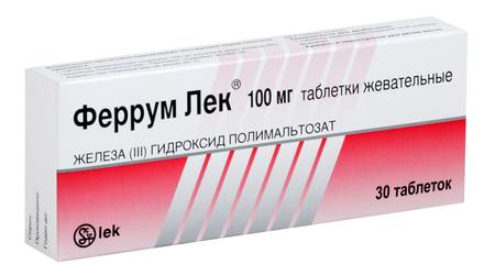 Фото Феррум-ЛЕК, таблетки жевательные 100 мг, 30 шт.
