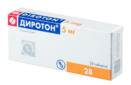 Фото Диротон, таблетки 5 мг, 28 шт.