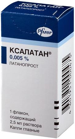 Фото Ксалатан, капли глазные 0.005%, 2.5 мл