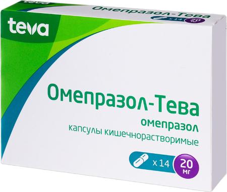 Фото Омепразол-Тева, капсулы 20 мг, 14 шт.