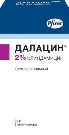 Фото Далацин, крем вагинальный 2%, 20 г (+ 3 аппликатора) Фото Далацин, крем вагинальный 2%, 20 г (+ 3 аппликатора)