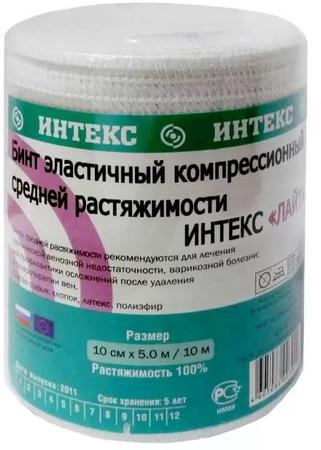 Фото Интекс-Лайт, бинт эластичный компрессионный средней растяжимости 5 м х 8 см с застежками
