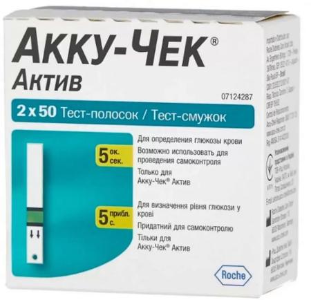 Фото Тест-полоски Accucheck Active, 100 шт.