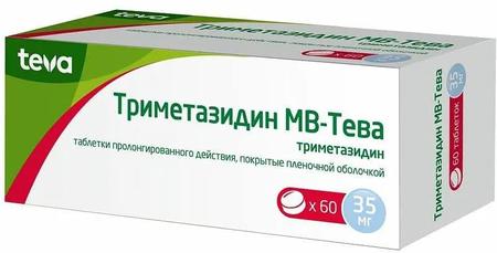 Фото Триметазидин МВ-Tева, таблетки пролонг. покрыт. плен. об. 35 мг, 60 шт.