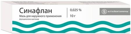 Фото Синафлан, мазь 0.025% (Алтайвитамины), 10 г