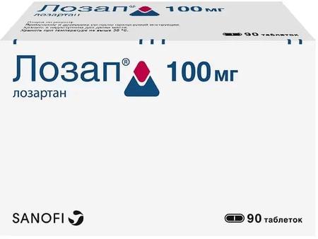 Фото Лозап, таблетки покрыт. плен. об. 100 мг, 90 шт.