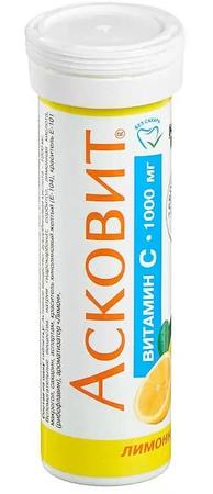 Фото Асковит, таблетки шипучие 1 г (лимон), 10 шт.