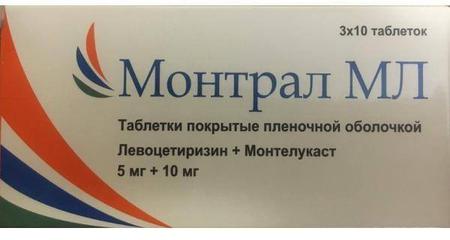 Фото Монтрал МЛ, таблетки покрыт. плен. об. 5 мг+10 мг, 30 шт.