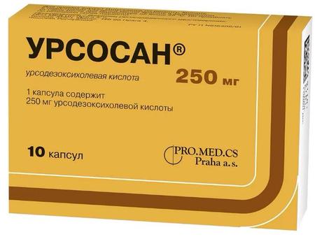 Фото Урсосан, капсулы 250 мг, 10 шт.