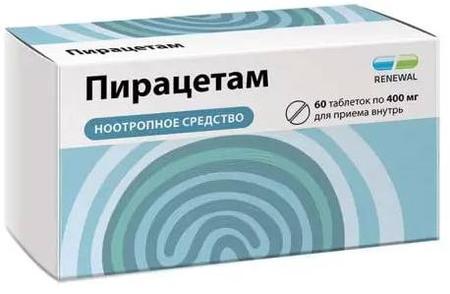 Фото Пирацетам, таблетки покрыт. плен. об. 400 мг, 60 шт.