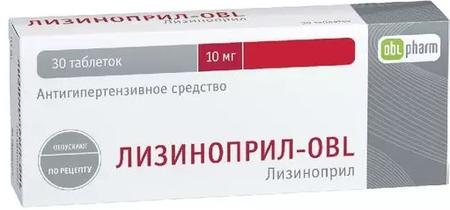 Фото Лизиноприл-OBL, таблетки 10 мг, 30 шт.