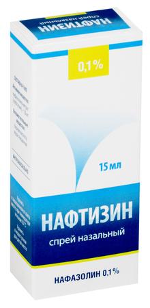 Фото Нафтизин, спрей назальный 0.1%, 15 мл