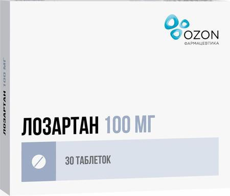 Фото Лозартан, таблетки покрыт. плен. об. 100 мг (Озон), 30 шт. Фото Лозартан, таблетки покрыт. плен. об. 100 мг (Озон), 30 шт.