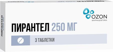 Фото Пирантел, таблетки 250 мг (Озон), 3 шт.
