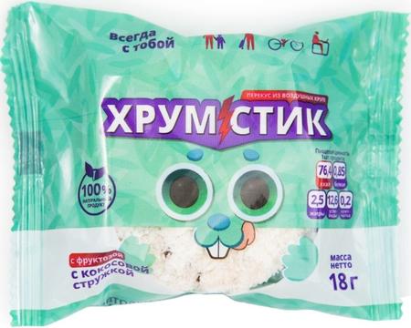 Фото Хрумстик, батончик на фруктозе с кокосовой стружкой, 18 г