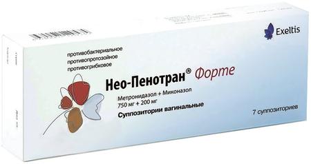 Фото Нео-Пенотран Форте, суппозитории вагинальные 750 мг+200 мг, 7 шт.