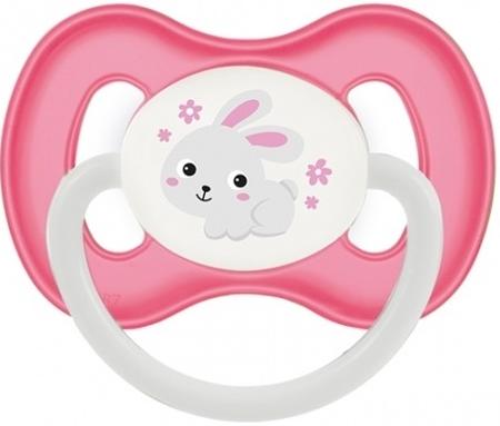 Фото Bunny&company, пустышка симметричная силиконовая (0-6, розовый), 1 шт.