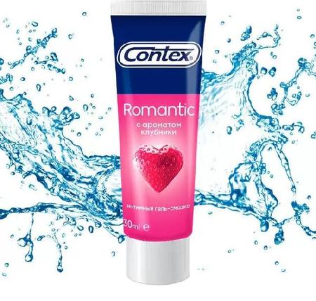 Фото Контекс Romantic, гель-смазка с ароматом клубники, 30 мл