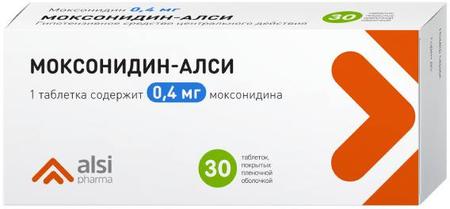Фото Моксонидин-АЛСИ, таблетки покрыт. плен. об. 0.4 мг, 30 шт