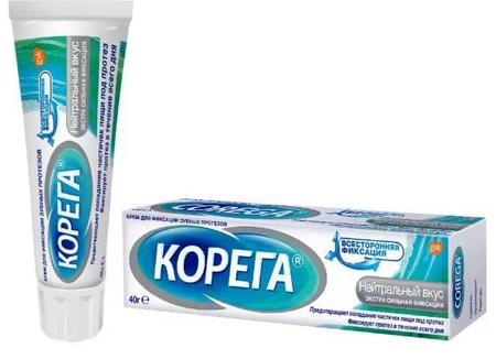 Фото Корега, крем с нейтральным вкусом для фиксации зубных протезов, 40 мл