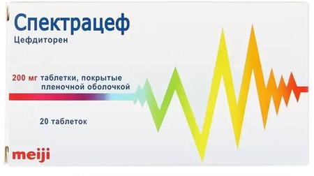 Фото Спектрацеф, таблетки покрыт. плен. об. 200 мг, 20 шт.