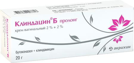 Фото Клиндацин Б пролонг, крем вагинальный 2%+2%, 20 г