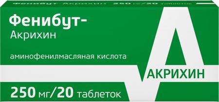 Фото Фенибут-Акрихин, таблетки 250 мг, 20 шт.
