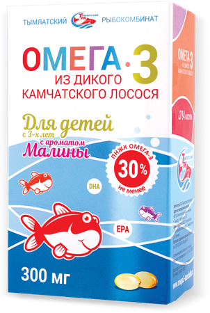 Фото Омега-3 из дикого камчатского лосося, капсулы для детей с 3 лет (малина), 84 шт. Фото Омега-3 из дикого камчатского лосося, капсулы для детей с 3 лет (малина), 84 шт.