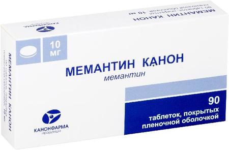 Фото Мемантин Канон, таблетки покрыт. плен. об. 10 мг, 90 шт.