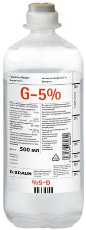Фото Глюкоза, раствор 5%, флаконы 500 мл, 10 шт.