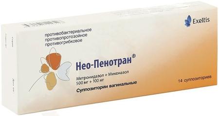 Фото Нео-Пенотран, суппозитории вагинальные 500 мг+100 мг, 14 шт.