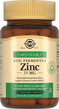 Фото Солгар Цинк в ферментированной культуре Коджи, капсулы 25 мг, 30 шт.
