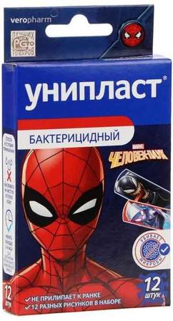 Фото Унипласт, набор лейкопластырей «Человек-Паук», 12 шт.