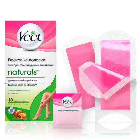Фото Veet Naturals, восковые полоски для депиляции с маслом ши, 10 шт. Фото Veet Naturals, восковые полоски для депиляции с маслом ши, 10 шт.