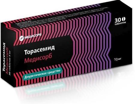 Фото Торасемид Медисорб, таблетки 10 мг, 30 шт.